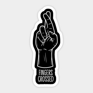 Fingers Crossed Hand Sign Sticker
